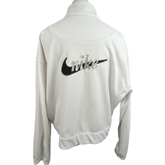 Nike Y2K Cropped White Athletic Track Jacket L - Picture 3 of 9